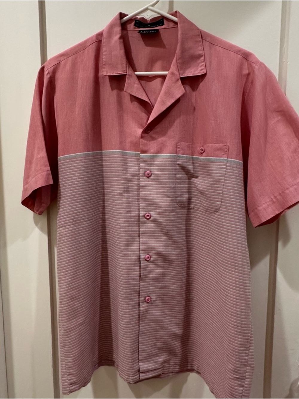 Levi's Two-Tone Pink Short-Sleeve Button-Down Shirt